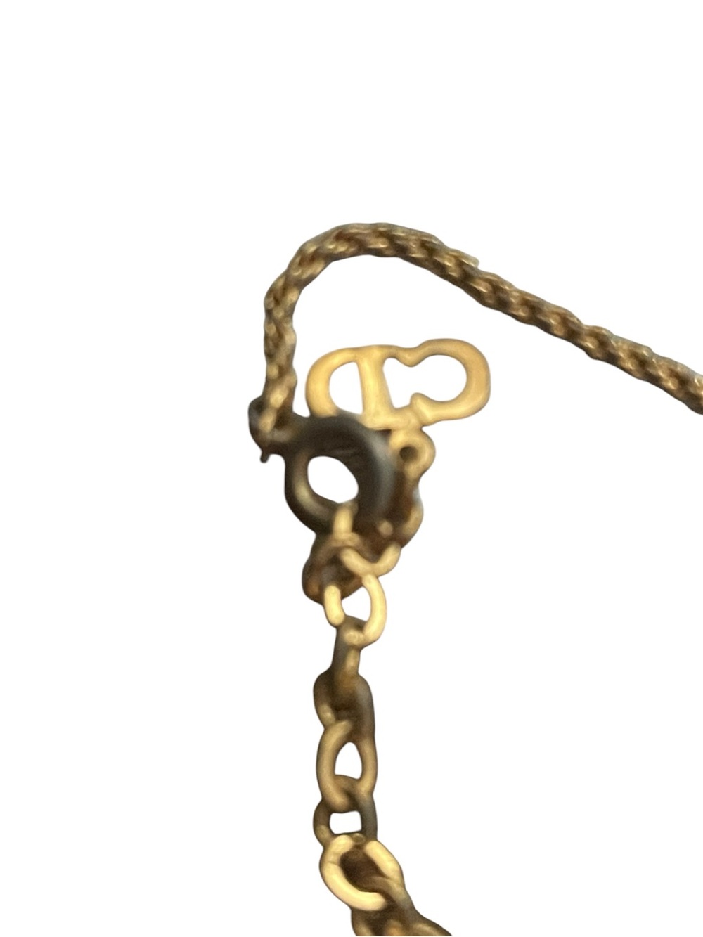 Vintage Christian Dior Gold Tone Rope Chain CD Charm Necklace⁠ - Picture 3 of 7